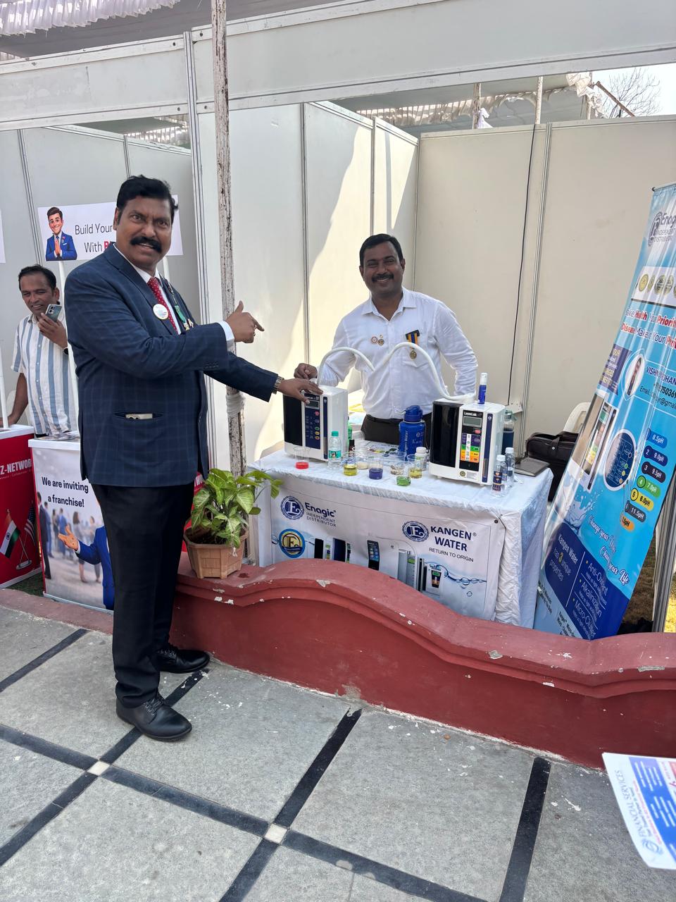 Kangen Water exhibition stall with Enagic devices on display